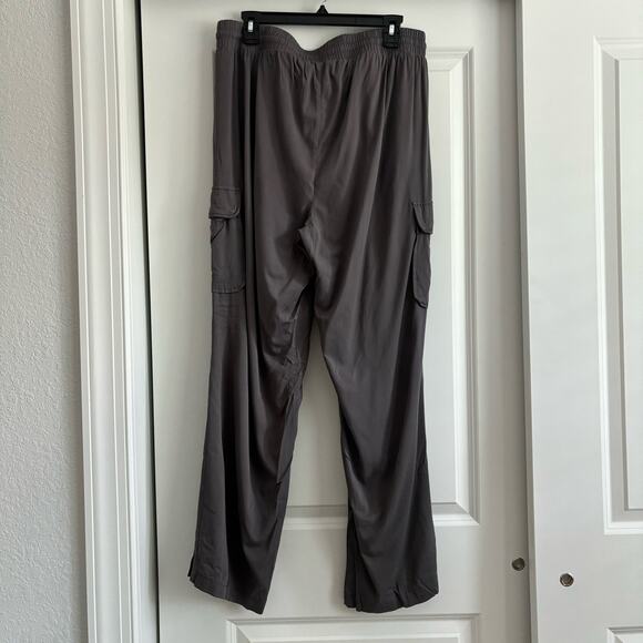 Torrid Pull-On Wide Leg Stretch Challis Cargo Pant Sz 0T / L Athleisure Lounge - Picture 6 of 11